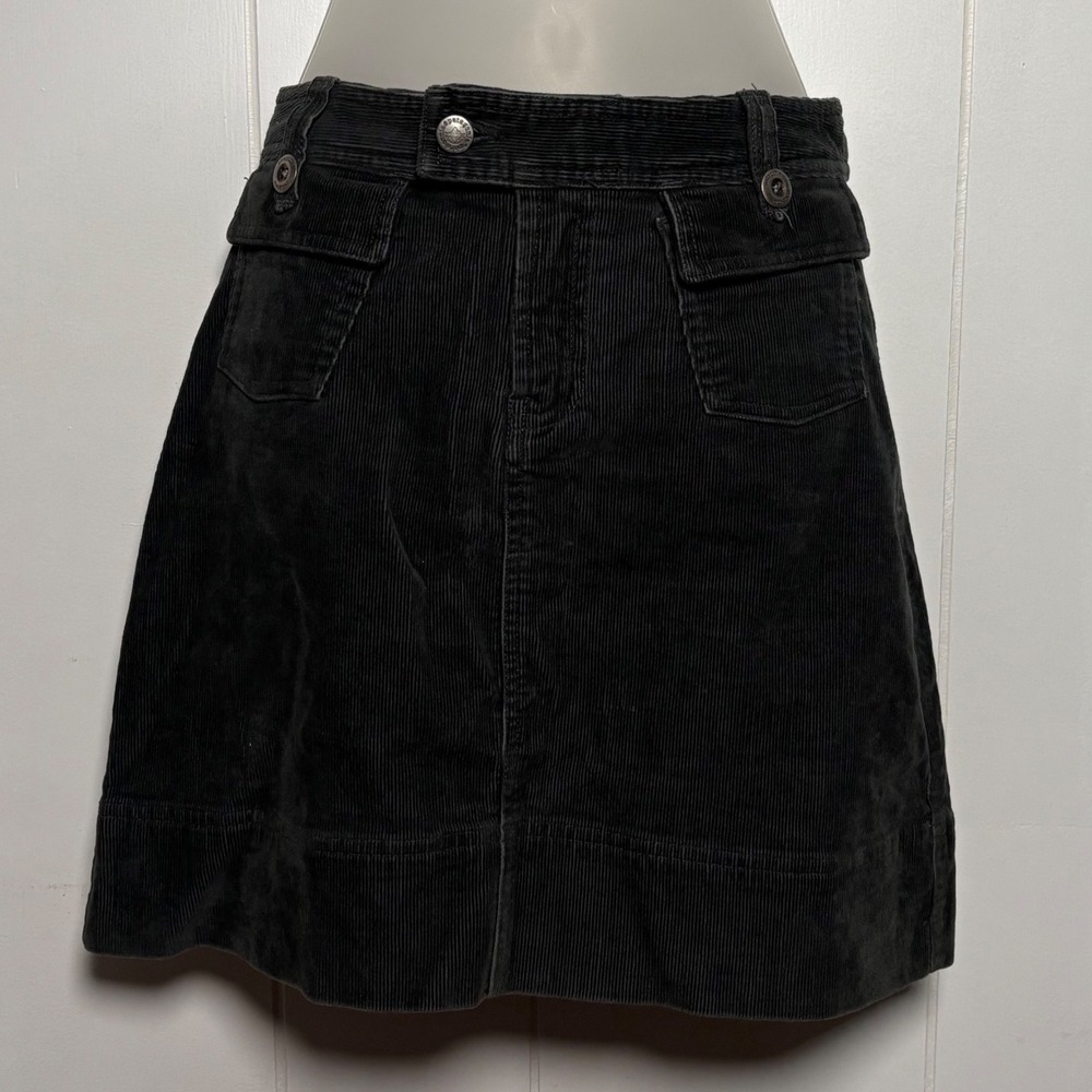Patagonia Organic‎ Cotton Corduroy Mini Skirt Charcoal Grey Sz 4 Gorpcore Goblin